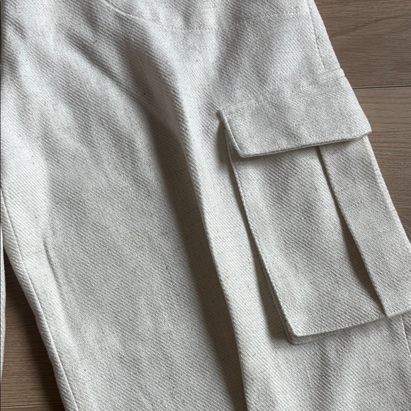 $348 Torn By Ronny Kobo Designer Luxury Elegant Chuck Cargo Pants Ivory - Picture 5 of 8